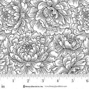 Scarlet's Treasure | Black Line-Art Floral - Fabric Bash