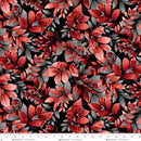 Scarlet's Treasure | Black/Red Leafy Floral - Fabric Bash