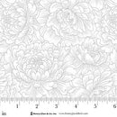 Scarlet's Treasure | White Line-Art Floral - Fabric Bash