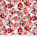Scarlet's Treasure | White/Red Leafy Floral - Fabric Bash