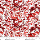 Scarlet's Treasure | White/Red Ornate Scroll - Fabric Bash