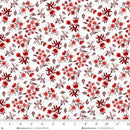 Scarlet's Treasure | White/Red Petal Floral - Fabric Bash