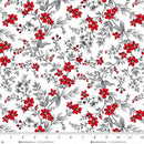 Scarlet's Treasure | White/Red Small Floral - Fabric Bash