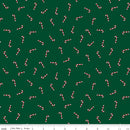 Seasonal Basics - Quilting Fabric - Candy Canes Green - Fabric Bash