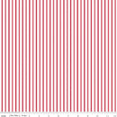Seasonal Basics - Quilting Fabric - Ticking Stripe Red - Fabric Bash
