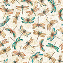 Serenity Dragonflies - Oatmeal - Fabric Bash