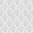 Silent Night - Quilting Fabric -Damask-Silver - Fabric Bash