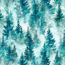 Skyward - Quilting Wideback - Trees Teal - Fabric Bash