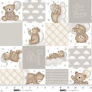 Sleepy Teddy - Multi Squares - Fabric Bash