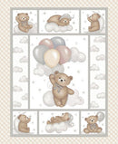 Sleepy Teddy - Teddy Panel - Fabric Bash