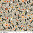 Spooky- Quilting Fabric - Cats - Gray - Fabric Bash
