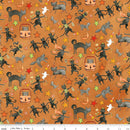 Spooky- Quilting Fabric - Cats - Orange - Fabric Bash