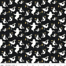 Spooky - Quilting Fabric -Ghosts - Black - Fabric Bash