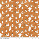 Spooky- Quilting Fabric - Ghosts - Orange - Fabric Bash