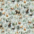Stag and Stone - Quilting Fabric - Mist - Fabric Bash