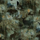 Stag and Stone - Quilting Fabric - Verde - Fabric Bash