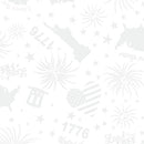 Star Spangled Whites - Quilting Fabric - Patriotic Icons White - Fabric Bash
