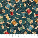 Stitchin' Stonehenge - Thread Spools - Teal - Fabric Bash