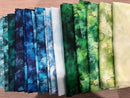 Stormwashed Quilt Fabric Fat Quarter Bundle Blues and Greens - Fabric Bash