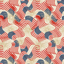 Stripes and Stars-Quilting Cotton Fabric- Flags & Fireworks-Cream - Fabric Bash