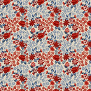 Stripes and Stars-Quilting Cotton Fabric- Rose Floral-Antique Multi - Fabric Bash