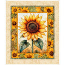 Sunflower Serenade - Fabric Panel - Sunflower Panel - Yellow - Fabric Bash