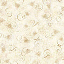 Sunflower Serenade - Quilting Fabric - Bee and Scroll Tonal - Oatmeal - Fabric Bash