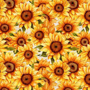 Sunflower Serenade - Quilting Fabric - Packed Sunflowers - White - Fabric Bash