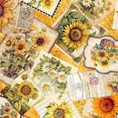 Sunflower Serenade - Quilting Fabric - Sunflower Ephemera - Orange - Fabric Bash