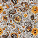 Sunflower Serenade - Quilting Fabric - Sunflower Paisley - Gray - Fabric Bash