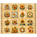 Sunflower Serenade - Quilting Fabric - Sunflower Picture Patches - Maize - Fabric Bash