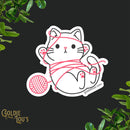 Tangled Kitty Sticker - Fabric Bash