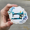 Teal Sewing Machine Sticker