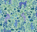 Wanderlust Big Cats Quilting Cuddle -Quilting Cotton Fabric- Blue - Fabric Bash