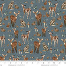 Whimsical Woods | Deer & Fawn | Dark Blue - Fabric Bash