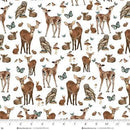 Whimsical Woods | Deer & Fawn | White - Fabric Bash