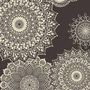 Winter Haven - Quilting Cotton Fabric- Dancing Doilies- Charcoal - Fabric Bash