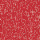 Winter Haven -Quilting Cotton Fabric- Doodle Star- Coral - Fabric Bash