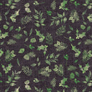 Winter Haven -Quilting Cotton Fabric- Forest Floor- Charcoal - Fabric Bash