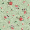 Winter Haven -Quilting Cotton Fabric- Forest Gathering Medium- Sage - Fabric Bash