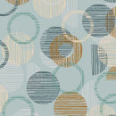 WISPS ON THE WIND- QUILTING FABRIC - OVERLAPPING CIRCLE GEO - TEAL - Fabric Bash