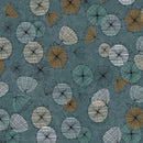 WISPS ON THE WIND- QUILTING FABRIC - SMALL CONTEMPO FLOWERS - DARK TEAL - Fabric Bash