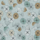 WISPS ON THE WIND- QUILTING FABRIC - SMALL CONTEMPO FLOWERS - TEAL - Fabric Bash