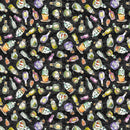 Witch's Tale -Quilting Cotton Fabric- Digital Potions- Black - Fabric Bash