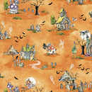 Witch's Tale -Quilting Cotton Fabric- Digital Toile- peach - Fabric Bash
