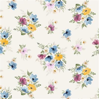 Violetta Digital Tossed Flowers Y4318-57 Cream