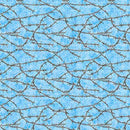 Yippie Ki Yay - Barbed Wire - Light Blue - Fabric Bash