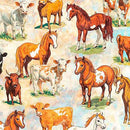 Yippie Ki Yay - Cows & Horses - Tan - Fabric Bash