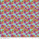 Zinnias - Zinnias Aqua - Fabric Bash