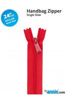 24" Single Slide Zipper - Atom Red - Fabric Bash